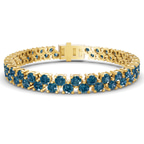 14ct Yellow Gold Isidora Round Double Row Lab Diamond Tennis Bracelet (4 Ct. Tw.) front image