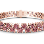 14ct Rose Gold Isidora Round Double Row Lab Diamond Tennis Bracelet (4 Ct. Tw.) right