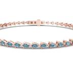 14kt Rose Gold Serene Pear Lab Diamond Tennis Bracelet (7 Ct. Tw.) side right image one