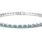 Platinum Serene Pear Lab Diamond Tennis Bracelet (3 Ct. Tw.) side right image one