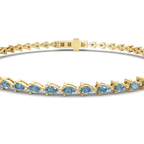 14ct Yellow Gold Serene Pear Lab Diamond Tennis Bracelet (7 Ct. Tw.) side right image one