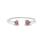 14kt White Gold Amoura Heart Flexi Lab Diamond Bangle Bracelet (1 Ct. Tw.) front image