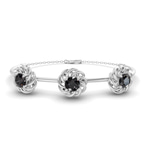 14ct White Gold Spiral Eleve Round Lab Diamond openable bracelet (1 Ct. Tw.) front image