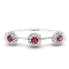 14ct White Gold Spiral Eleve Round Lab Diamond openable bracelet (1 Ct. Tw.) front image