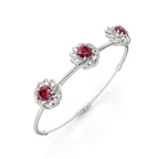 14ct White Gold Spiral Eleve Round Lab Diamond openable bracelet (1 Ct. Tw.) right