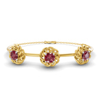 14kt Yellow Gold Spiral Eleve Round Lab Diamond openable bracelet (1 Ct. Tw.) front image