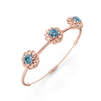14kt Rose Gold Spiral Eleve Round Lab Diamond openable bracelet (1 Ct. Tw.) right
