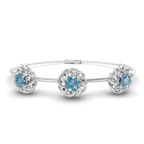 14ct White Gold Spiral Eleve Round Lab Diamond openable bracelet (1 Ct. Tw.) front image