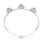 14ct White Gold Spiral Eleve Round Lab Diamond openable bracelet (1 Ct. Tw.) left