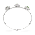 14kt White Gold Spiral Eleve Round Lab Diamond openable bracelet (1 Ct. Tw.) left