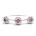 14kt White Gold Spiral Eleve Round Lab Diamond openable bracelet (1 Ct. Tw.) front image