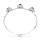 14kt White Gold Spiral Eleve Round Lab Diamond openable bracelet (1 Ct. Tw.) left