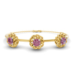 14kt Yellow Gold Spiral Eleve Round Lab Diamond openable bracelet (1 Ct. Tw.) front image