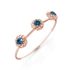 14kt Rose Gold Spiral Eleve Round Lab Diamond openable bracelet (1 Ct. Tw.) right