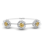 14ct White Gold Spiral Eleve Round Lab Diamond openable bracelet (1 Ct. Tw.) front image