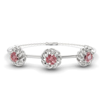 14kt White Gold Spiral Eleve Round Lab Diamond openable bracelet (1 Ct. Tw.) front image