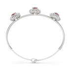 14kt White Gold Spiral Eleve Round Lab Diamond openable bracelet (1 Ct. Tw.) left