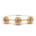 14kt Yellow Gold Spiral Eleve Round Lab Diamond openable bracelet (1 Ct. Tw.) front image