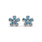 14kt Rose Gold Daisy Flower Fashion Lab Diamond Stud Earrings (1 Ct. Tw.) front image