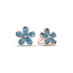 14kt Rose Gold Daisy Flower Fashion Lab Diamond Stud Earrings (1 Ct. Tw.) left