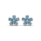 Platinum Daisy Flower Fashion Lab Diamond Stud Earrings (1 Ct. Tw.) front image