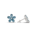 Platinum Daisy Flower Fashion Lab Diamond Stud Earrings (1 Ct. Tw.) right