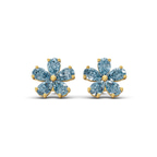 10kt Yellow Gold Daisy Flower Fashion Lab Diamond Stud Earrings (1 Ct. Tw.) front image