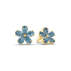10kt Yellow Gold Daisy Flower Fashion Lab Diamond Stud Earrings (1 Ct. Tw.) left