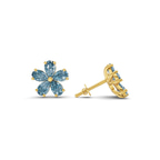 10kt Yellow Gold Daisy Flower Fashion Lab Diamond Stud Earrings (1 Ct. Tw.) right