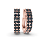 10kt Rose Gold Gracie Double Row Round Lab Diamond Hoop Earrings (2 Ct. Tw.) front image