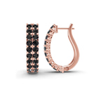 10kt Rose Gold Gracie Double Row Round Lab Diamond Hoop Earrings (2 Ct. Tw.) left