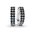 Platinum Gracie Double Row Round Lab Diamond Hoop Earrings (2 Ct. Tw.) front image