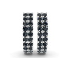 Platinum Gracie Double Row Round Lab Diamond Hoop Earrings (2 Ct. Tw.) right