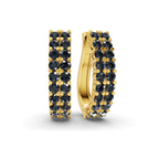 14kt Yellow Gold Gracie Double Row Round Lab Diamond Hoop Earrings (2 Ct. Tw.) front image