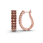 14kt Rose Gold Gracie Double Row Round Lab Diamond Hoop Earrings (2 Ct. Tw.) left