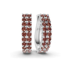 Platinum Gracie Double Row Round Lab Diamond Hoop Earrings (2 Ct. Tw.) front image