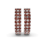 Platinum Gracie Double Row Round Lab Diamond Hoop Earrings (2 Ct. Tw.) right