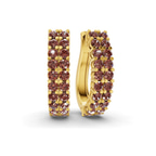 14kt Yellow Gold Gracie Double Row Round Lab Diamond Hoop Earrings (2 Ct. Tw.) front image