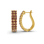 14kt Yellow Gold Gracie Double Row Round Lab Diamond Hoop Earrings (2 Ct. Tw.) left