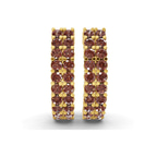 14kt Yellow Gold Gracie Double Row Round Lab Diamond Hoop Earrings (2 Ct. Tw.) right