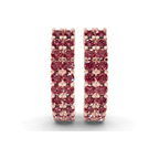 14kt Rose Gold Gracie Double Row Round Lab Diamond Hoop Earrings (2 Ct. Tw.) right