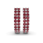 Platinum Gracie Double Row Round Lab Diamond Hoop Earrings (2 Ct. Tw.) right