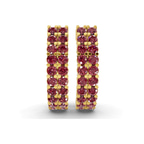 14kt Yellow Gold Gracie Double Row Round Lab Diamond Hoop Earrings (2 Ct. Tw.) right
