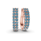 10kt Rose Gold Gracie Double Row Round Lab Diamond Hoop Earrings (2 Ct. Tw.) front image