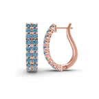 10kt Rose Gold Gracie Double Row Round Lab Diamond Hoop Earrings (2 Ct. Tw.) left