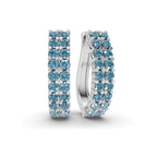 Platinum Gracie Double Row Round Lab Diamond Hoop Earrings (2 Ct. Tw.) front image