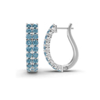 Platinum Gracie Double Row Round Lab Diamond Hoop Earrings (2 Ct. Tw.) left