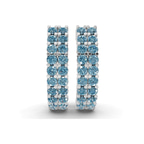 Platinum Gracie Double Row Round Lab Diamond Hoop Earrings (2 Ct. Tw.) right