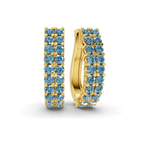 14kt Yellow Gold Gracie Double Row Round Lab Diamond Hoop Earrings (2 Ct. Tw.) front image