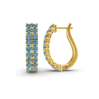 14kt Yellow Gold Gracie Double Row Round Lab Diamond Hoop Earrings (2 Ct. Tw.) left